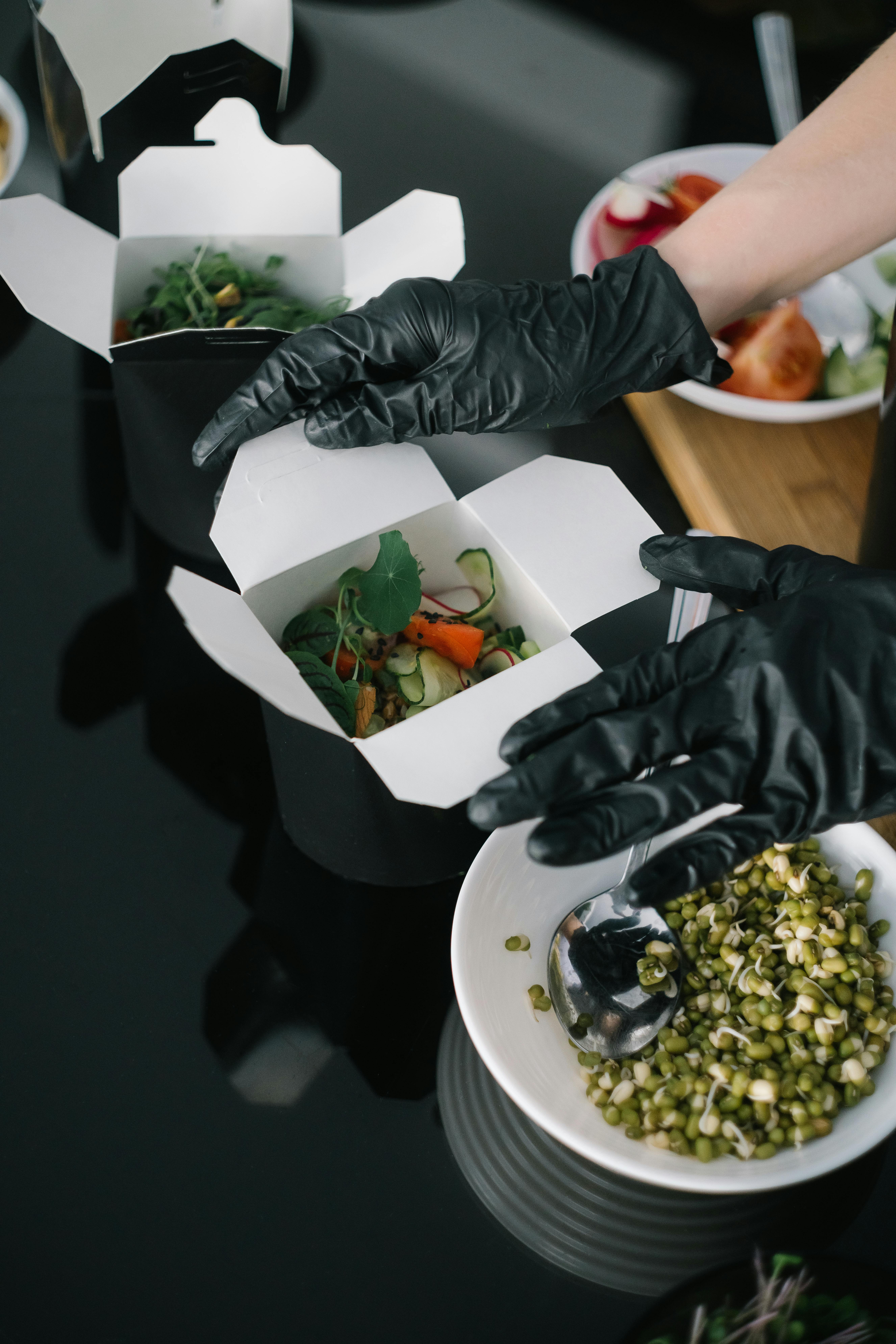Catered lunch spread