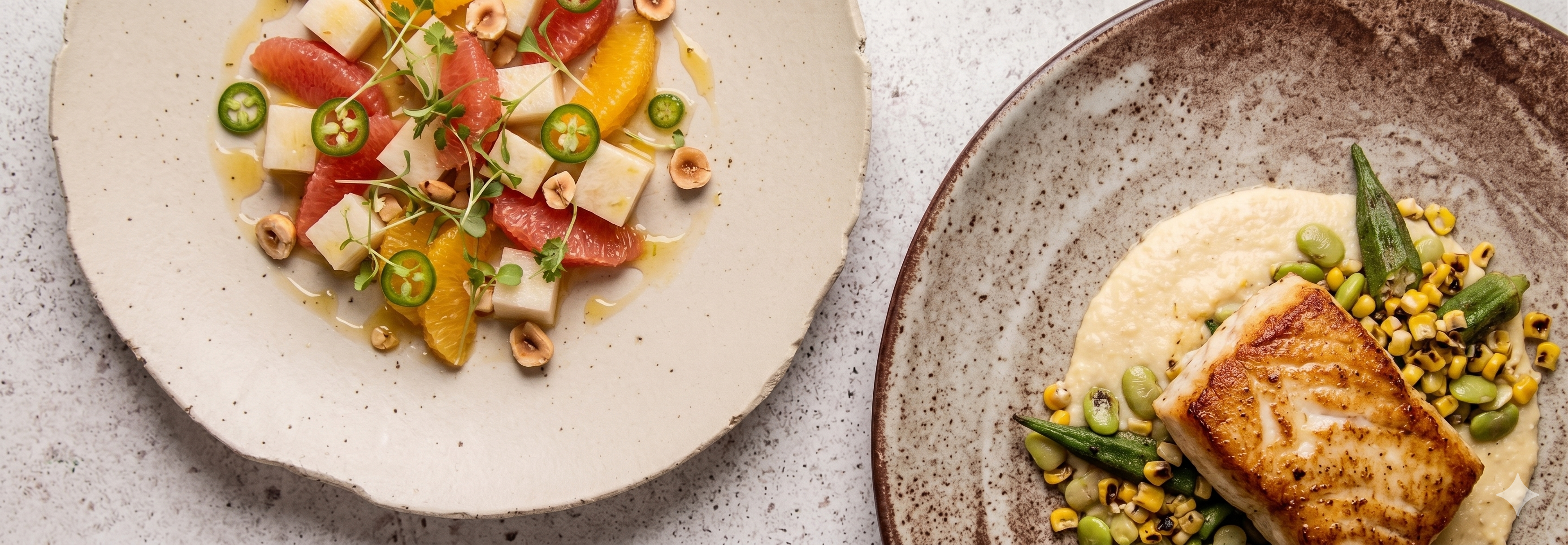 Multi-course private dinner plating by Texas Sky Catering — custom event catering in Austin and Pflugerville, TX