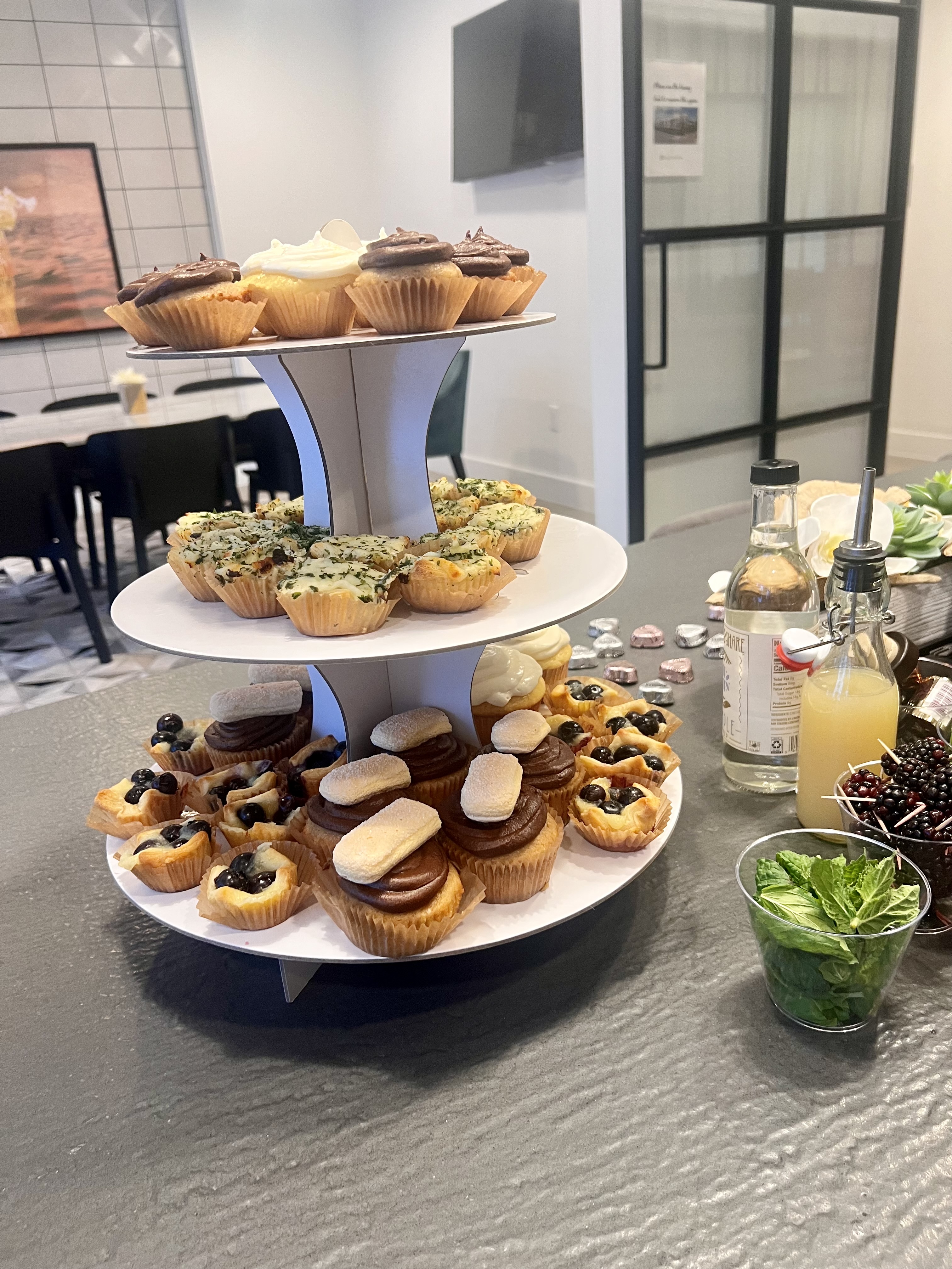 Pastry tower at a catered event