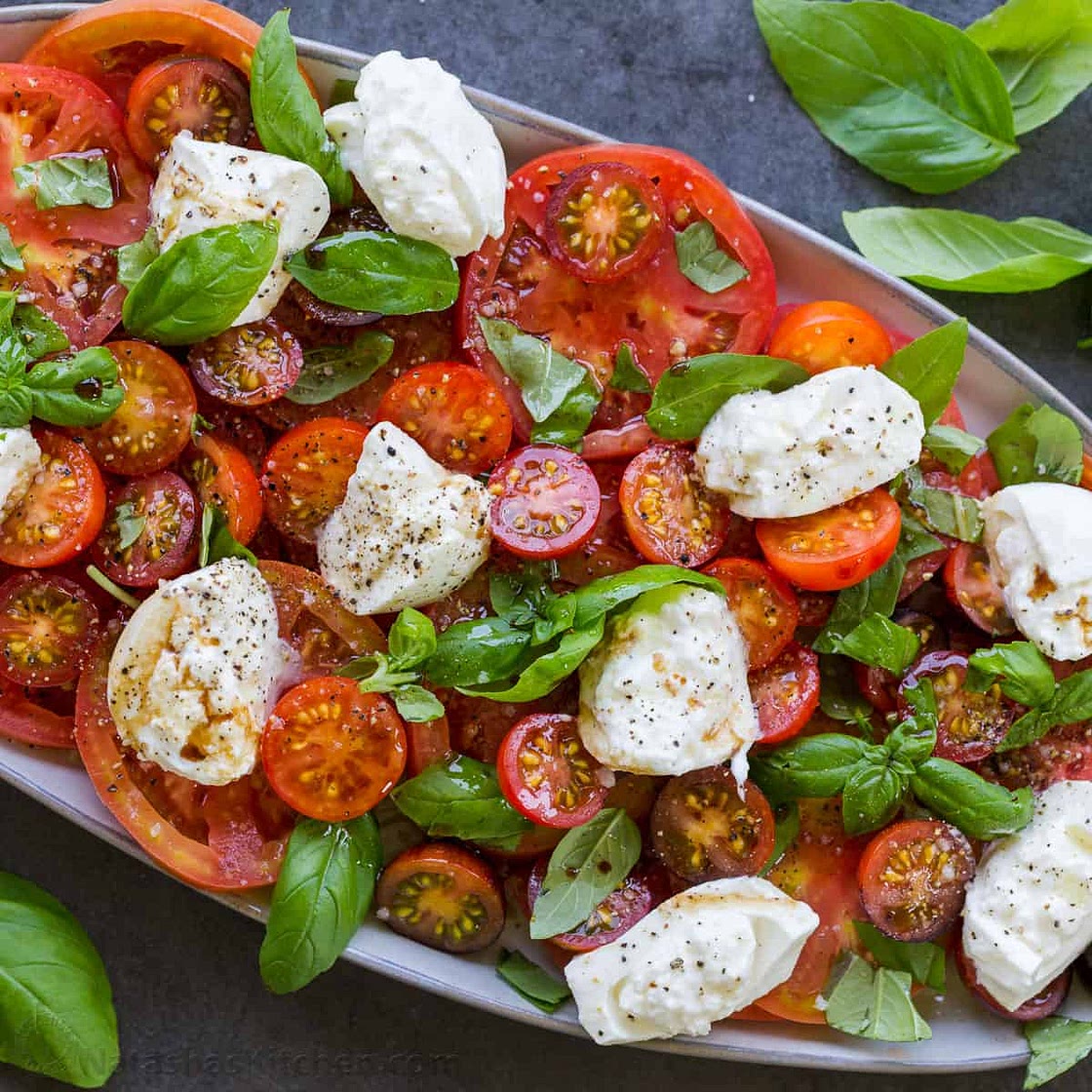 Heirloom tomato and burrata salad